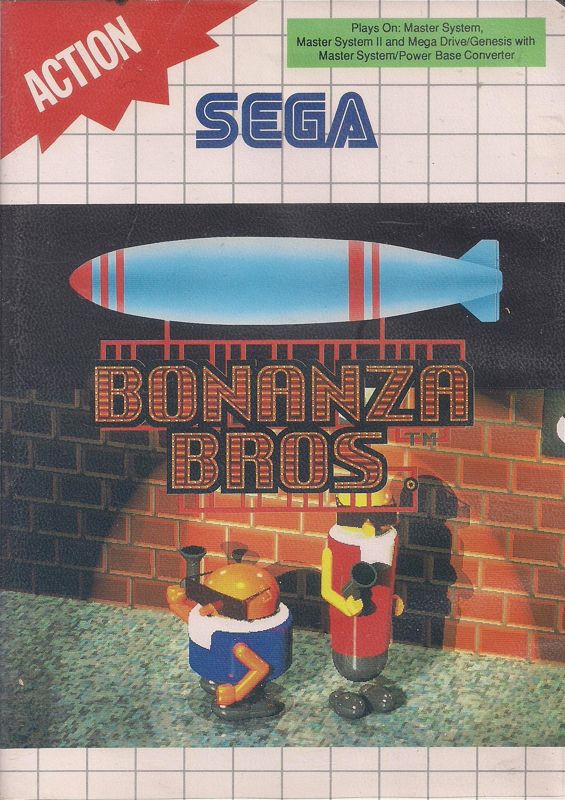 Bonanza Bros box art for Sega Master System